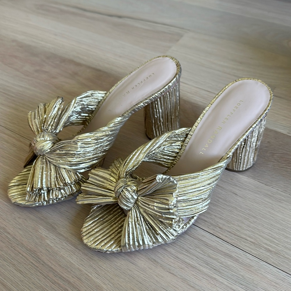 Loeffler Randall gold sandals. Size 7.5